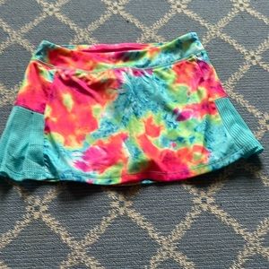 New L N Champion Skirt Skort Girls XL Rainbow Tie Dye Pleats Active Wear